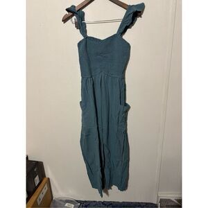 Brand New Anabress Women's Small Blue Sleeveless One Piece Jumpsuit Pockets